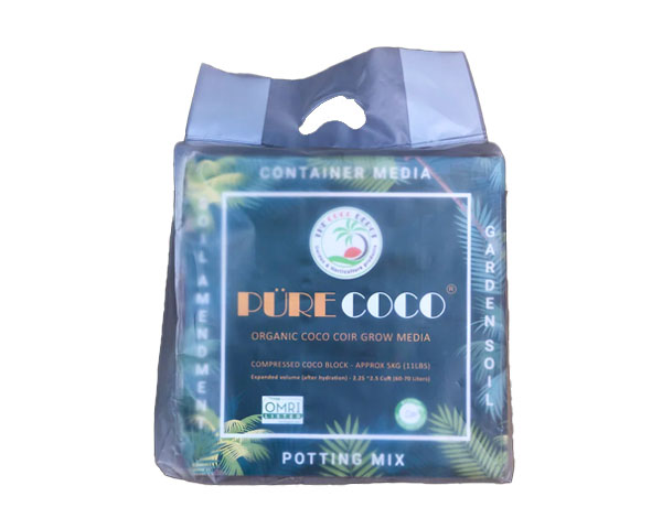 Pure Coco® Organic Coco Coir compressed 11lbs block Individually packaged